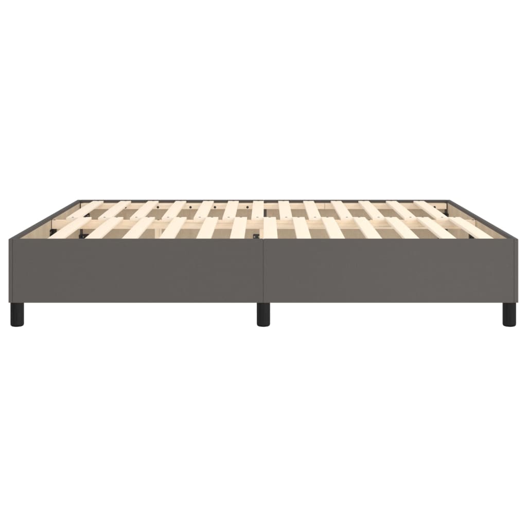 Boxspringbettgestell Grau 160x200 cm Kunstleder