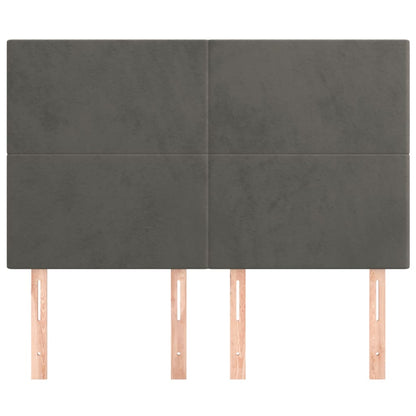 Kopfteil Dunkelgrau 144 x 5 x 118/128 cm Samt