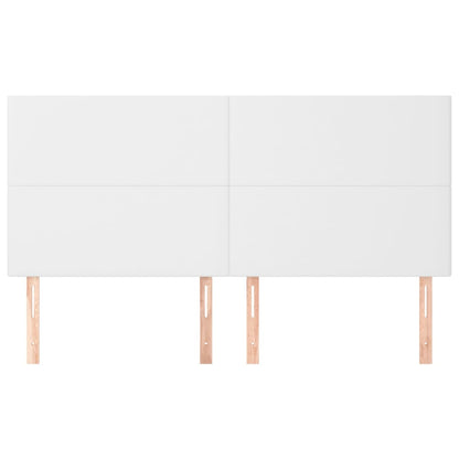 Kopfteil Weiß 160x5x118/128 cm Kunstleder