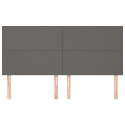 Kopfteil Grau 180x5x118/128 cm Kunstleder