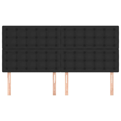 Kopfteil Schwarz 200x5x118/128 cm Kunstleder