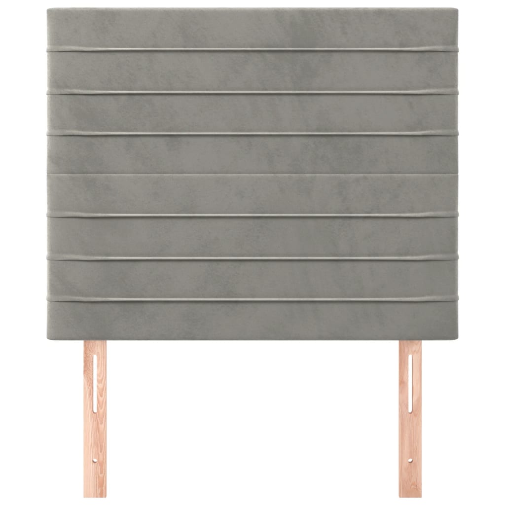 Kopfteil Hellgrau 90x5x118/128 cm Samt