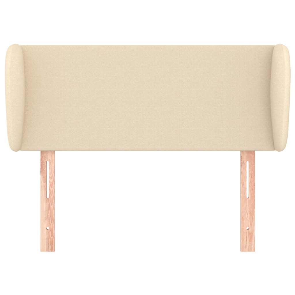 Kopfteil mit Ohren Creme 93x23x78/88 cm Stoff