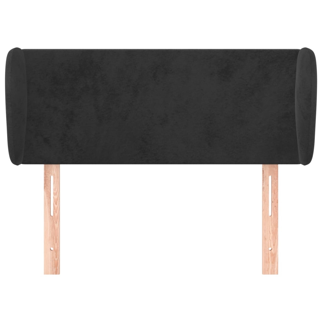 Kopfteil mit Ohren Schwarz 83x23x78/88 cm Samt