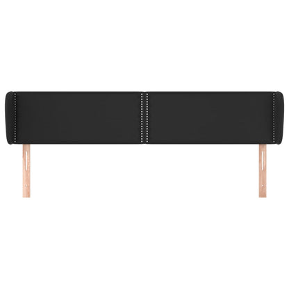 Kopfteil mit Ohren Schwarz 183x23x78/88 cm Kunstleder