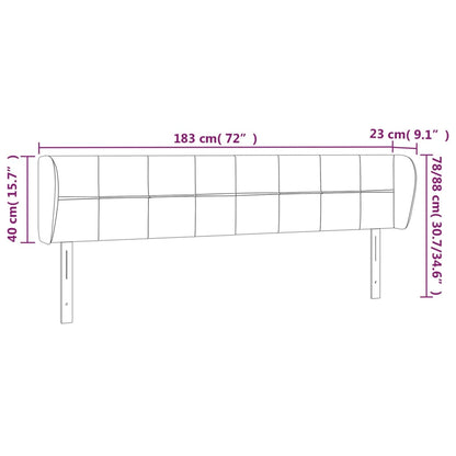 Kopfteil mit Ohren Rosa 183x23x78/88 cm Samt