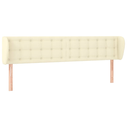 Kopfteil mit Ohren Creme 203x23x78/88 cm Kunstleder