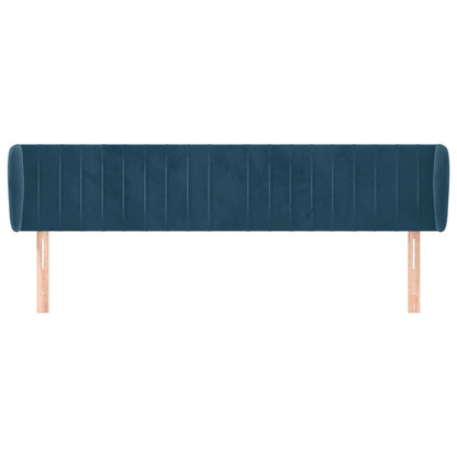 Kopfteil mit Ohren Dunkelblau 203x23x78/88 cm Samt