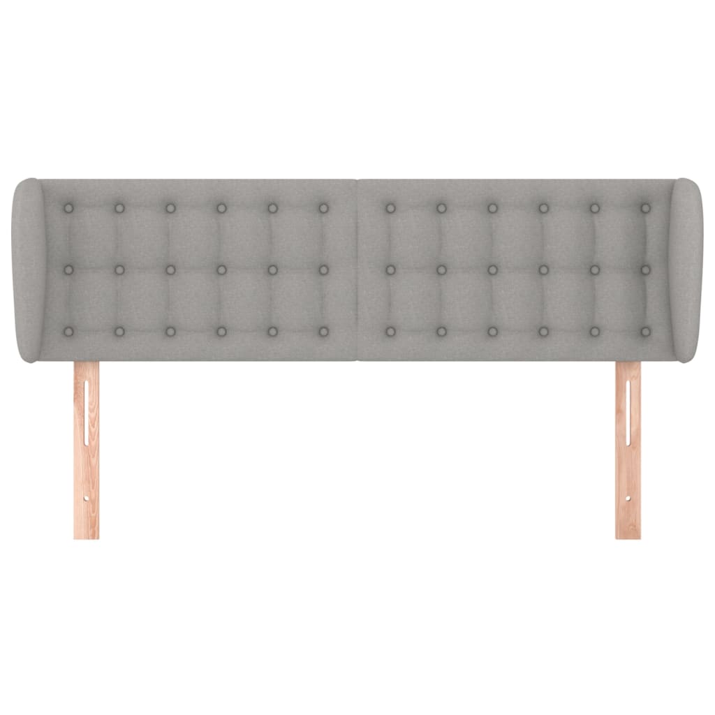 Kopfteil mit Ohren Hellgrau 147x23x78/88 cm Stoff