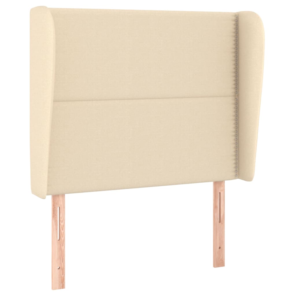 Kopfteil mit Ohren Creme 93x23x118/128 cm Stoff