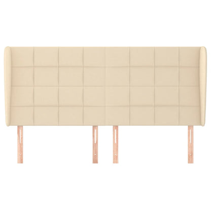 Kopfteil mit Ohren Creme 203x23x118/128 cm Stoff