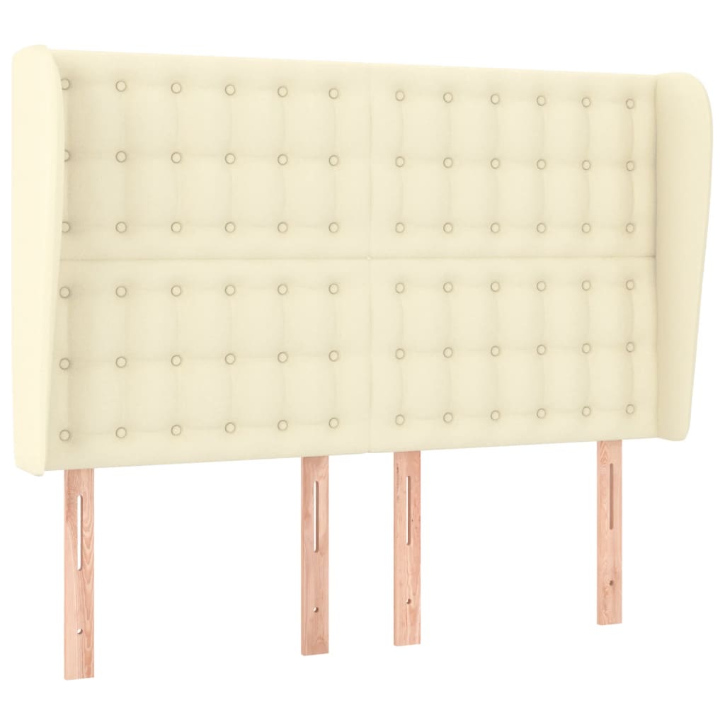 Kopfteil mit Ohren Creme 147x23x118/128 cm Kunstleder