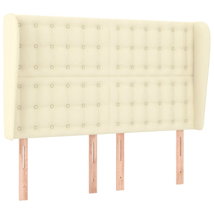 Kopfteil mit Ohren Creme 147x23x118/128 cm Kunstleder