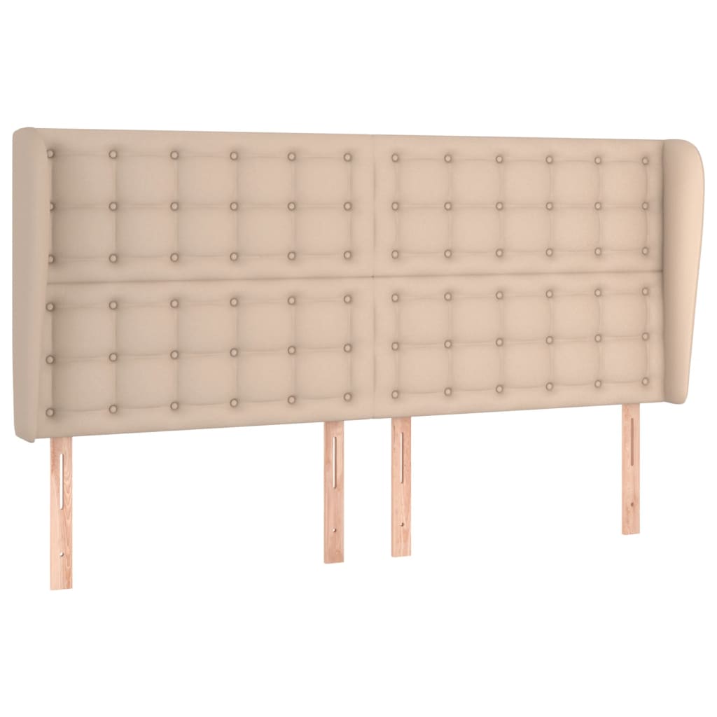 Kopfteil mit Ohren Cappuccino-Braun 163x23x118/128cm Kunstleder