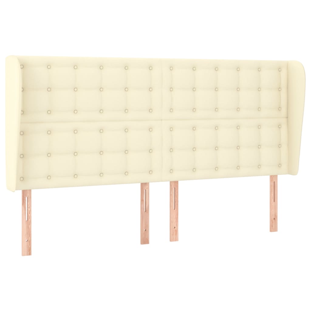 Kopfteil mit Ohren Creme 203x23x118/128 cm Kunstleder