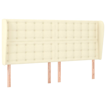 Kopfteil mit Ohren Creme 203x23x118/128 cm Kunstleder