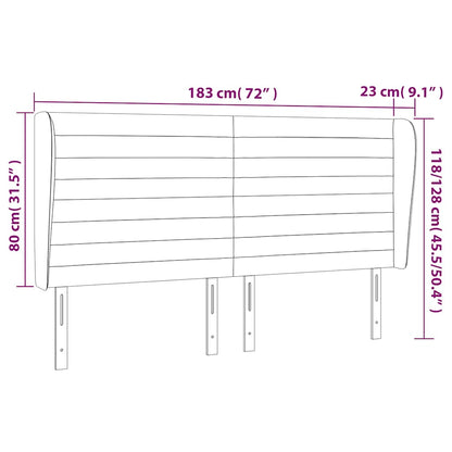 Kopfteil mit Ohren Dunkelgrün 183x23x118/128 cm Samt