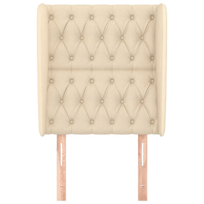 Kopfteil mit Ohren Creme 83x23x118/128 cm Stoff