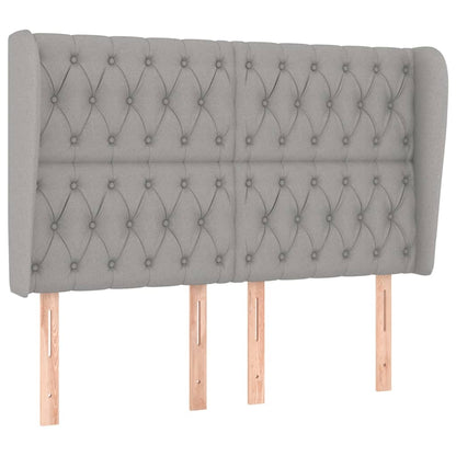 Kopfteil mit Ohren Hellgrau 147x23x118/128 cm Stoff