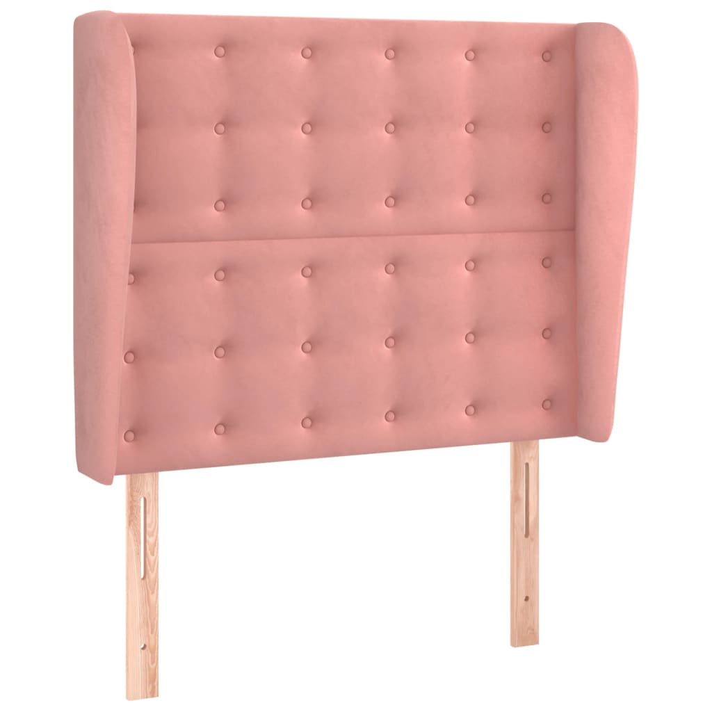 Kopfteil mit Ohren Rosa 83x23x118/128 cm Samt