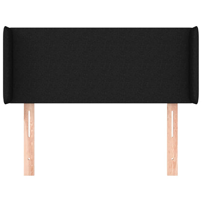 Kopfteil mit Ohren Schwarz 103x16x78/88 cm Stoff