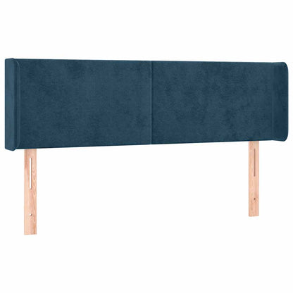 Kopfteil mit Ohren Dunkelblau 147x16x78/88 cm Samt