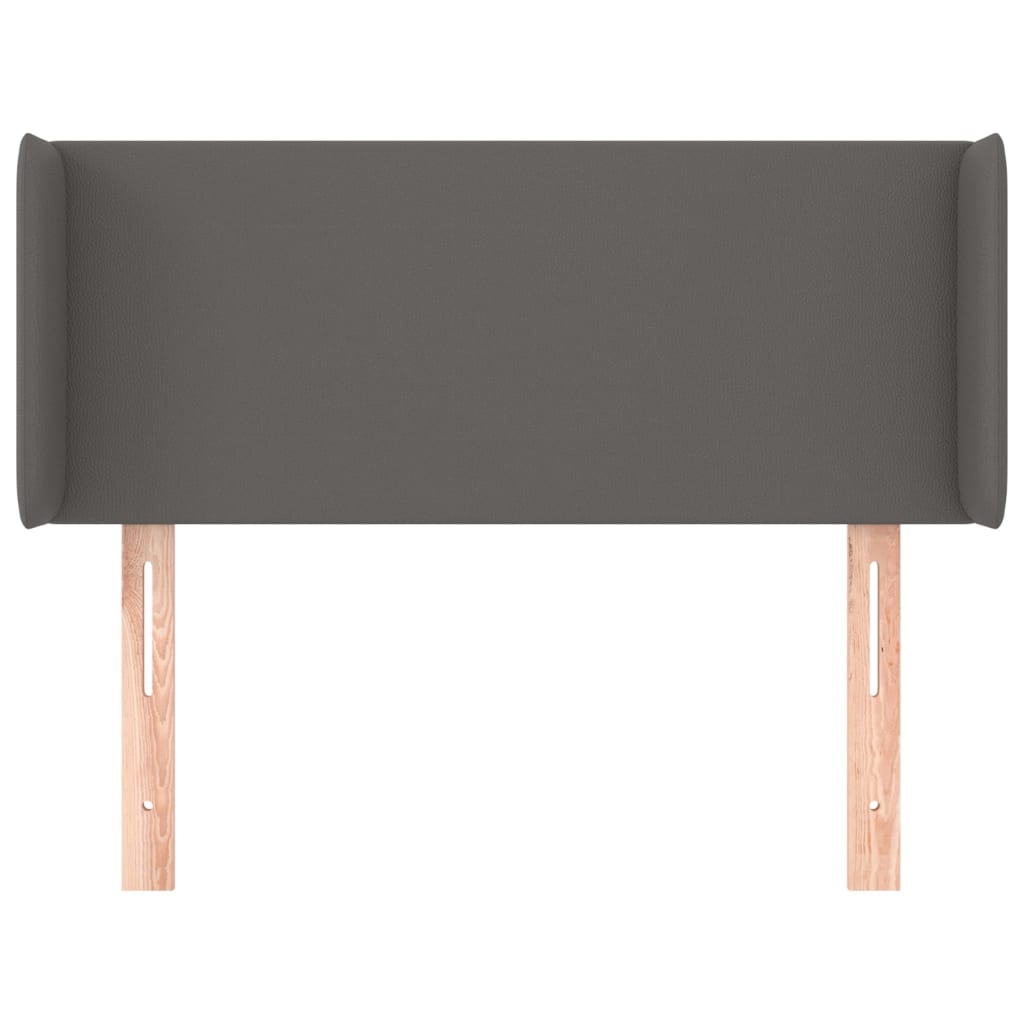 Kopfteil mit Ohren Grau 93x16x78/88 cm Kunstleder