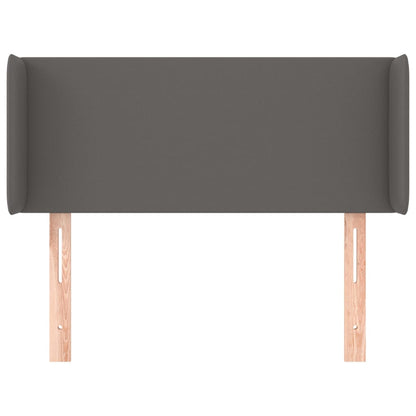 Kopfteil mit Ohren Grau 103x16x78/88 cm Kunstleder