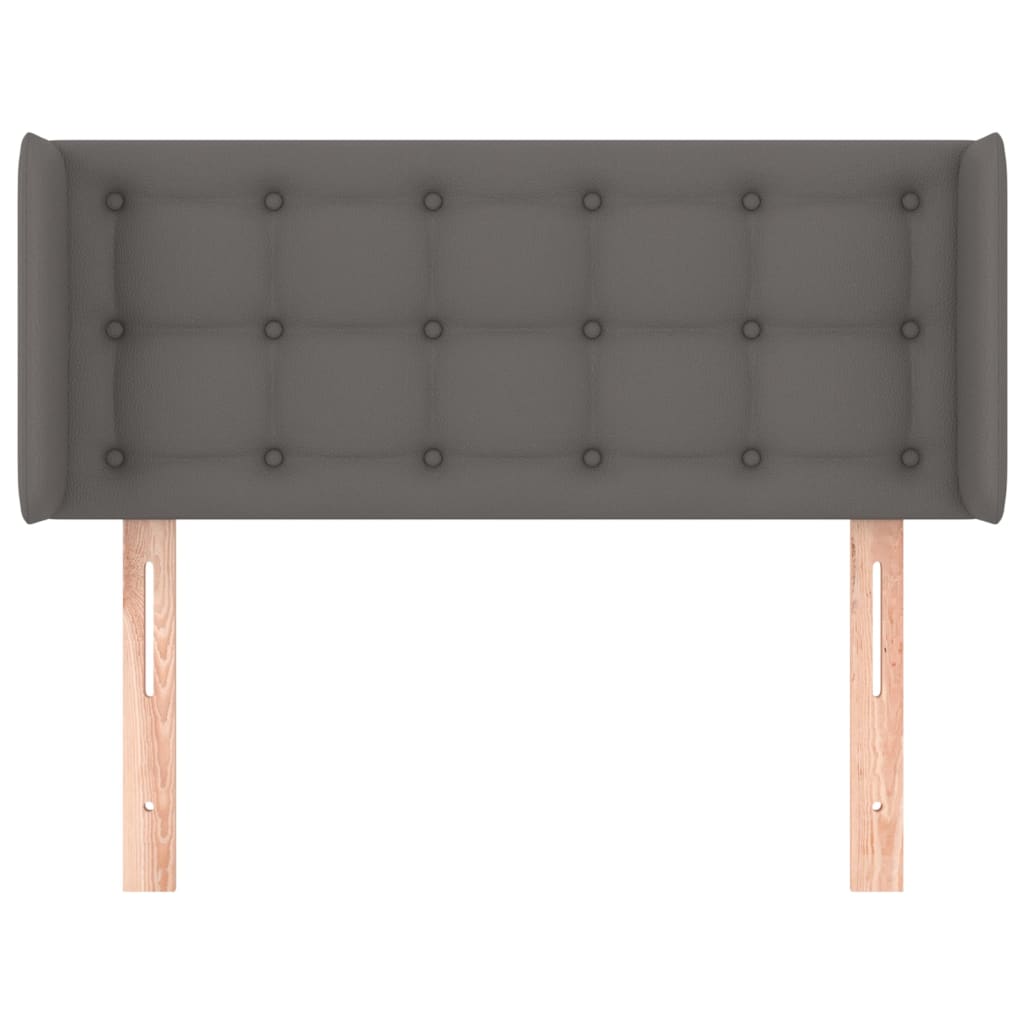 Kopfteil mit Ohren Grau 103x16x78/88 cm Kunstleder