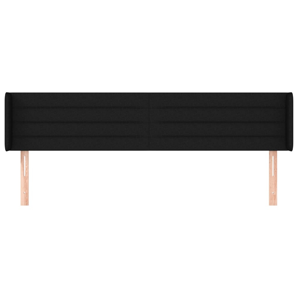 Kopfteil mit Ohren Schwarz 163x16x78/88 cm Stoff