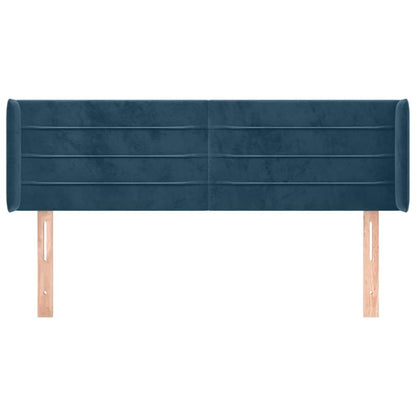 Kopfteil mit Ohren Dunkelblau 147x16x78/88 cm Samt