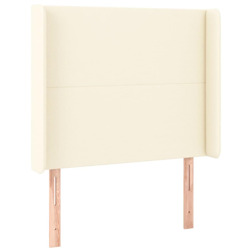 Kopfteil mit Ohren Creme 93x16x118/128 cm Kunstleder