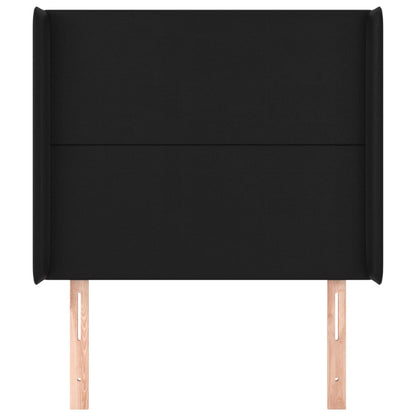 Kopfteil mit Ohren Schwarz 103x16x118/128 cm Kunstleder