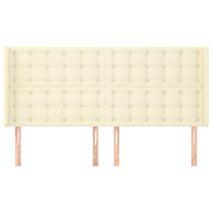 Kopfteil mit Ohren Creme 203x16x118/128 cm Kunstleder