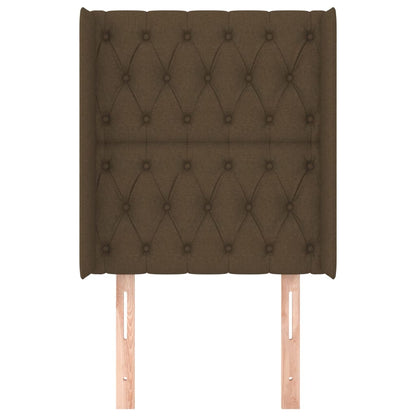 Kopfteil mit Ohren Dunkelbraun 83x16x118/128 cm Stoff