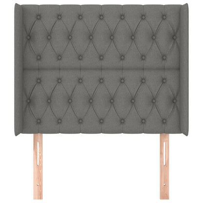 Kopfteil mit Ohren Dunkelgrau 93x16x118/128 cm Stoff