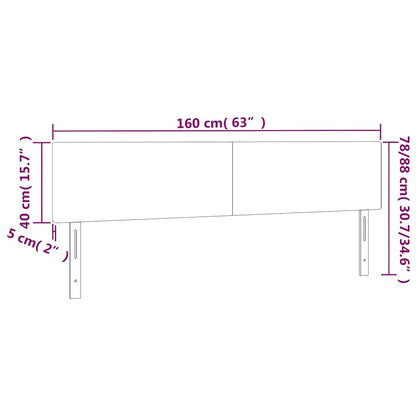 LED Kopfteil Dunkelgrün 160x5x78/88 cm Samt