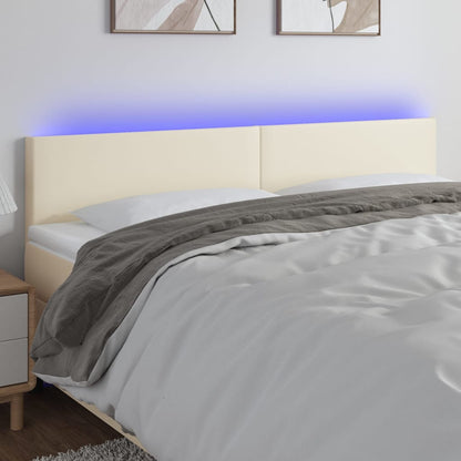 LED Kopfteil Creme 180x5x78/88 cm Kunstleder