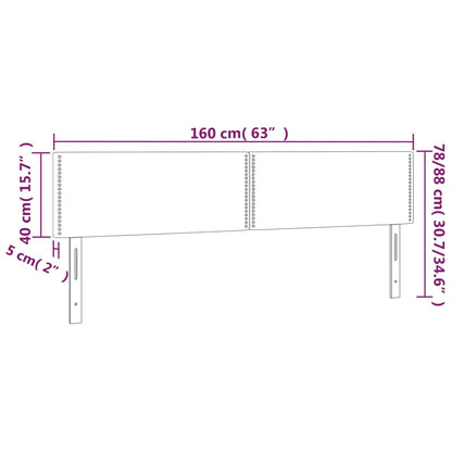 LED Kopfteil Dunkelgrau 160x5x78/88 cm Stoff