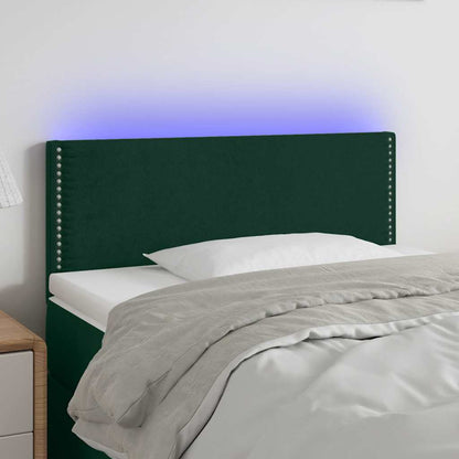 LED Kopfteil Dunkelgrün 100x5x78/88 cm Samt