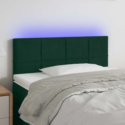 LED Kopfteil Dunkelgrün 100x5x78/88 cm Samt