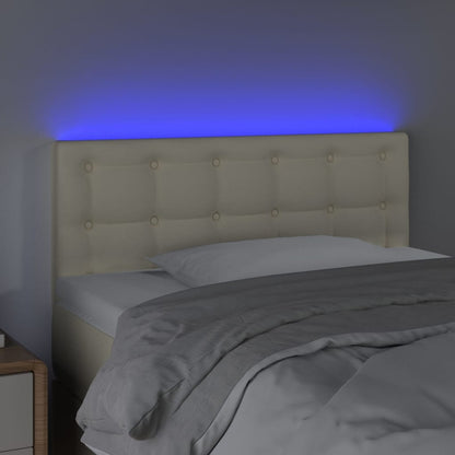 LED Kopfteil Creme 80x5x78/88 cm Kunstleder