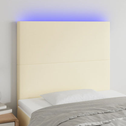 LED Kopfteil Creme 80x5x118/128 cm Kunstleder