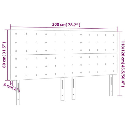 LED Kopfteil Dunkelgrün 200x5x118/128 cm Samt
