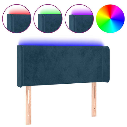 LED Kopfteil Dunkelblau 103x16x78/88 cm Samt