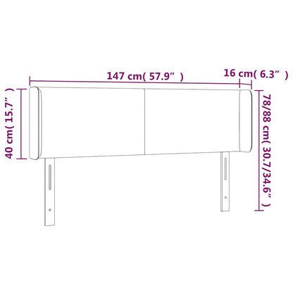 LED Kopfteil Dunkelgrün 147x16x78/88 cm Samt