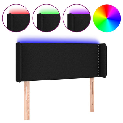 LED Kopfteil Schwarz 83x16x78/88 cm Stoff