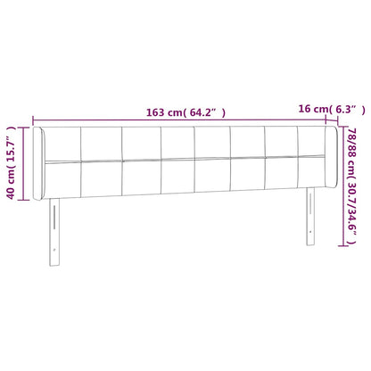LED Kopfteil Dunkelgrün 163x16x78/88 cm Samt