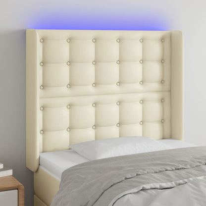 LED Kopfteil Creme 103x16x118/128 cm Kunstleder