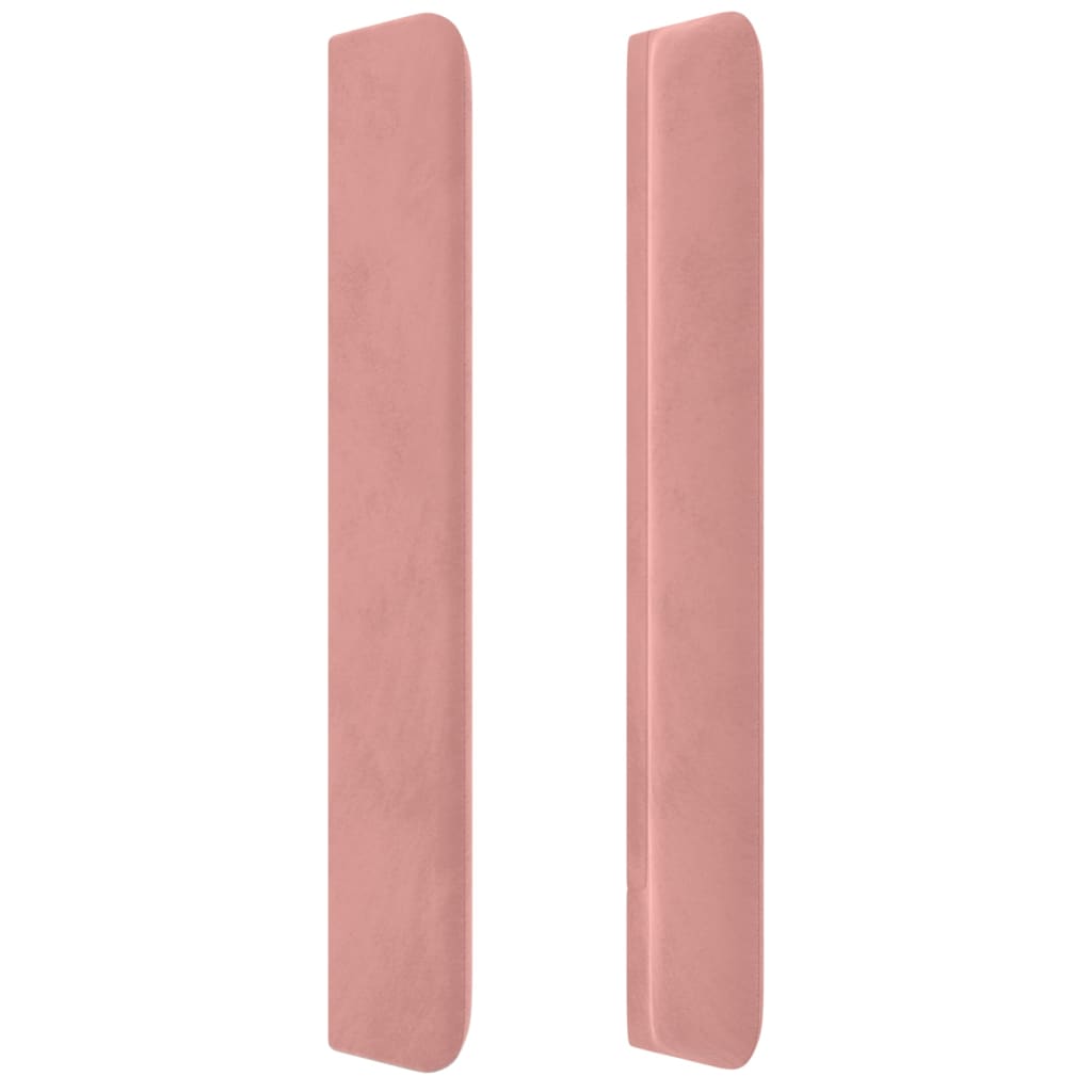 LED Kopfteil Rosa 83x16x118/128 cm Samt